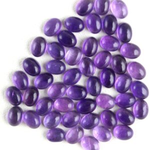 Natural Blue Amethyst Cabochons: Smooth Oval Gemstone, 6x8 mm Natural Blue Amethyst Cabochons: Smooth Oval Gemstone, 6x8 mm