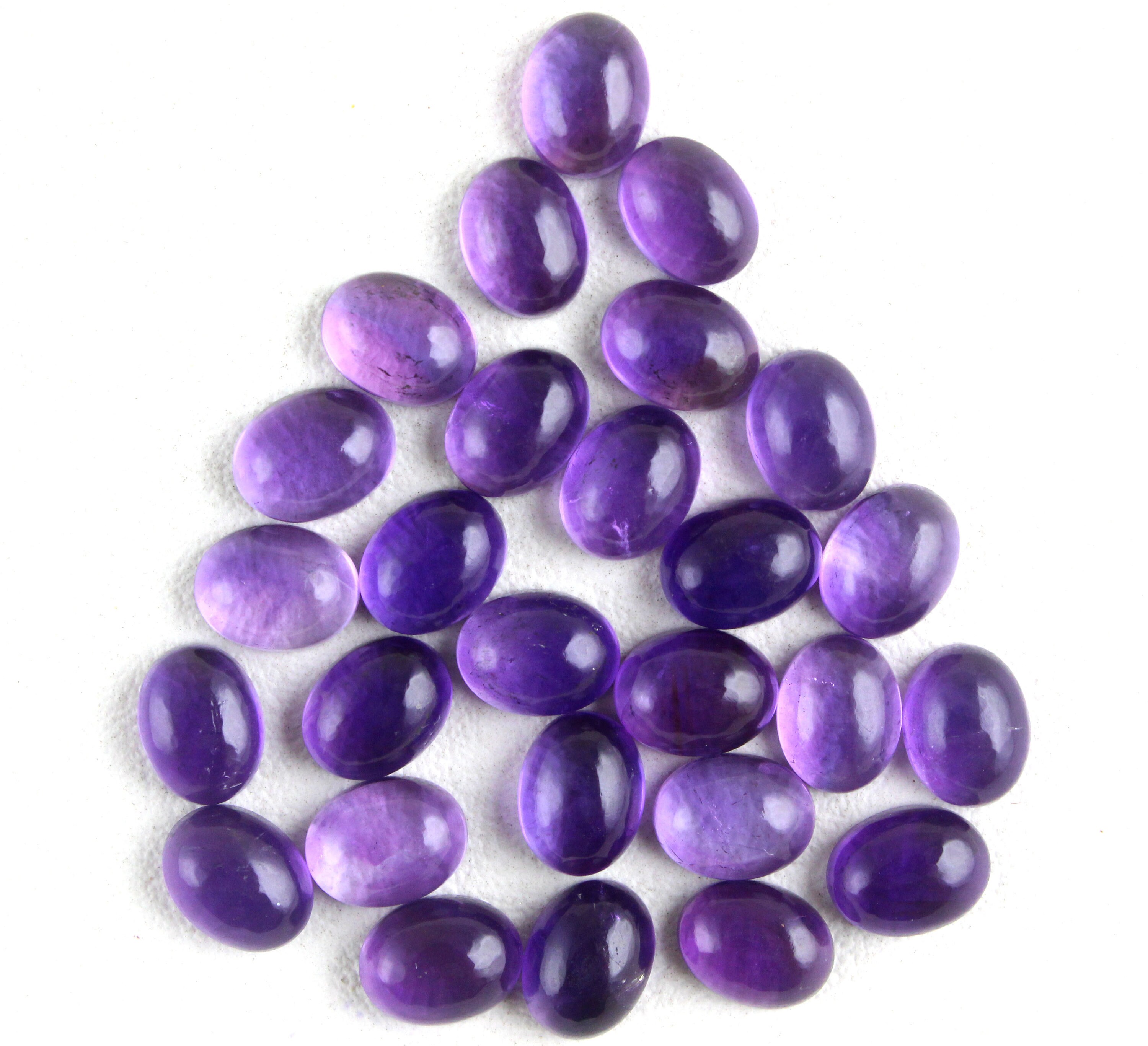 Natural Blue Amethyst Cabochons: Smooth Oval Gemstone (7x9 Mm)