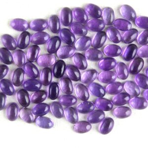 Natural Blue Amethyst Cabochons: Smooth Oval Gemstone, Jewelry Making (4x6 MM) Natural Blue Amethyst Cabochons: Smooth Oval Gemstone, Jewelry Making (4x6 MM)