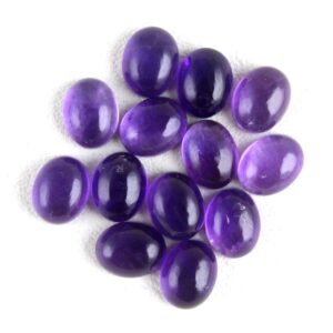Natural Blue Amethyst Cabochons: Smooth Oval Gemstone, 8x10 mm Natural Blue Amethyst Cabochons: Smooth Oval Gemstone, 8x10 mm