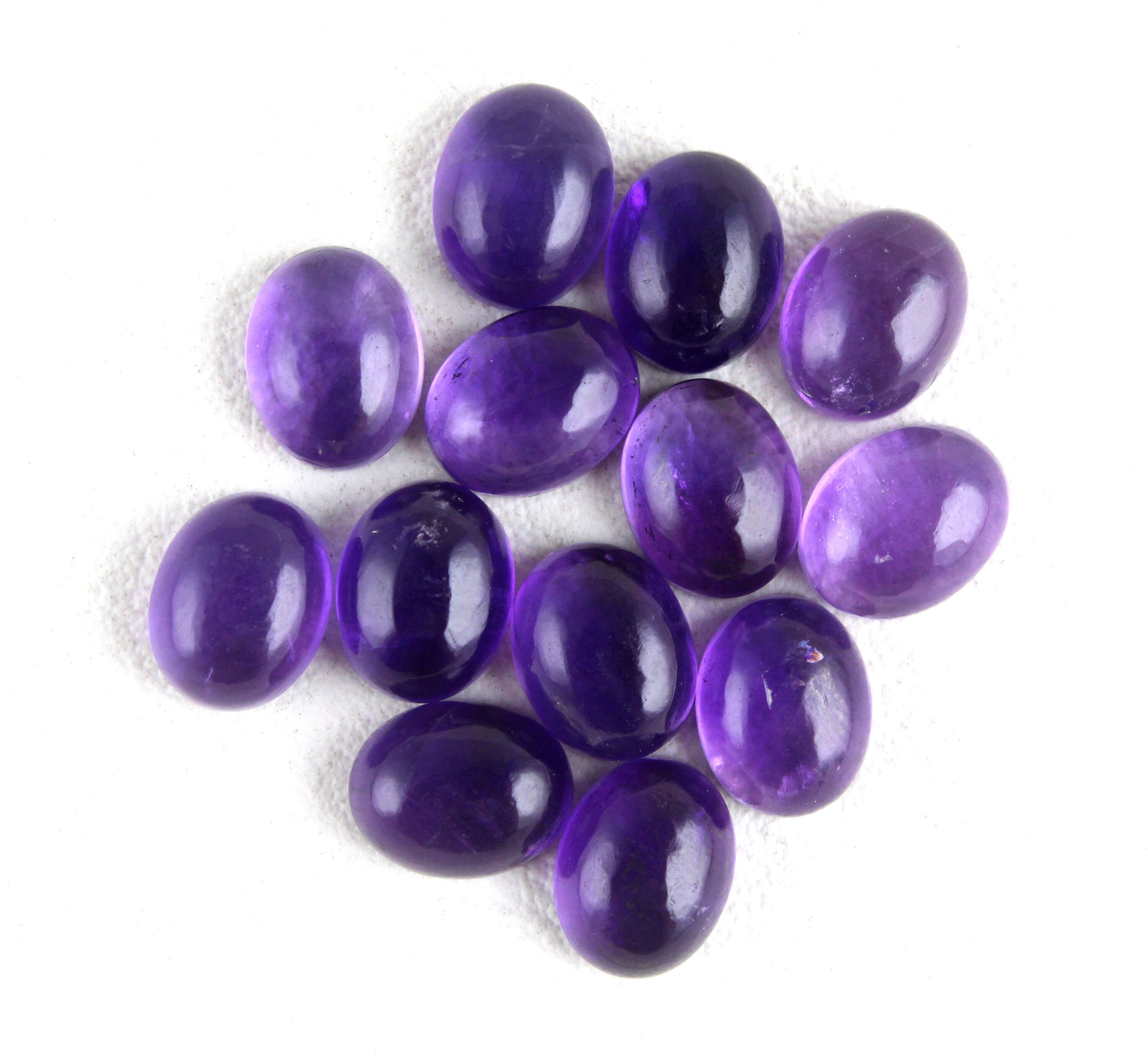 Natural Blue Amethyst Cabochons: Smooth Oval Gemstone, 8x10 Mm