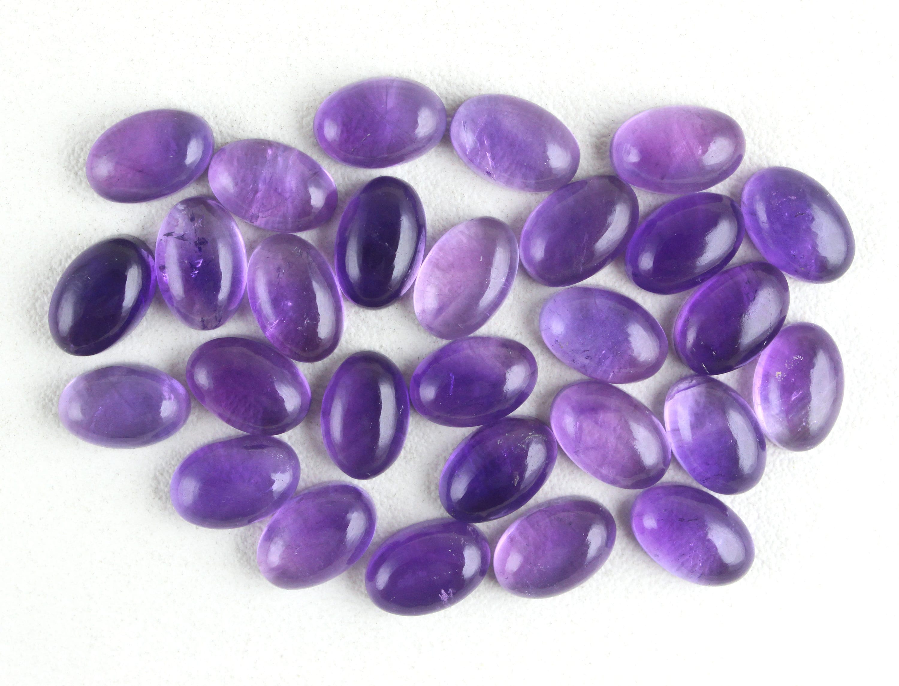 Natural Blue Amethyst Cabochons: Smooth Oval Gemstone (8x12 Mm)