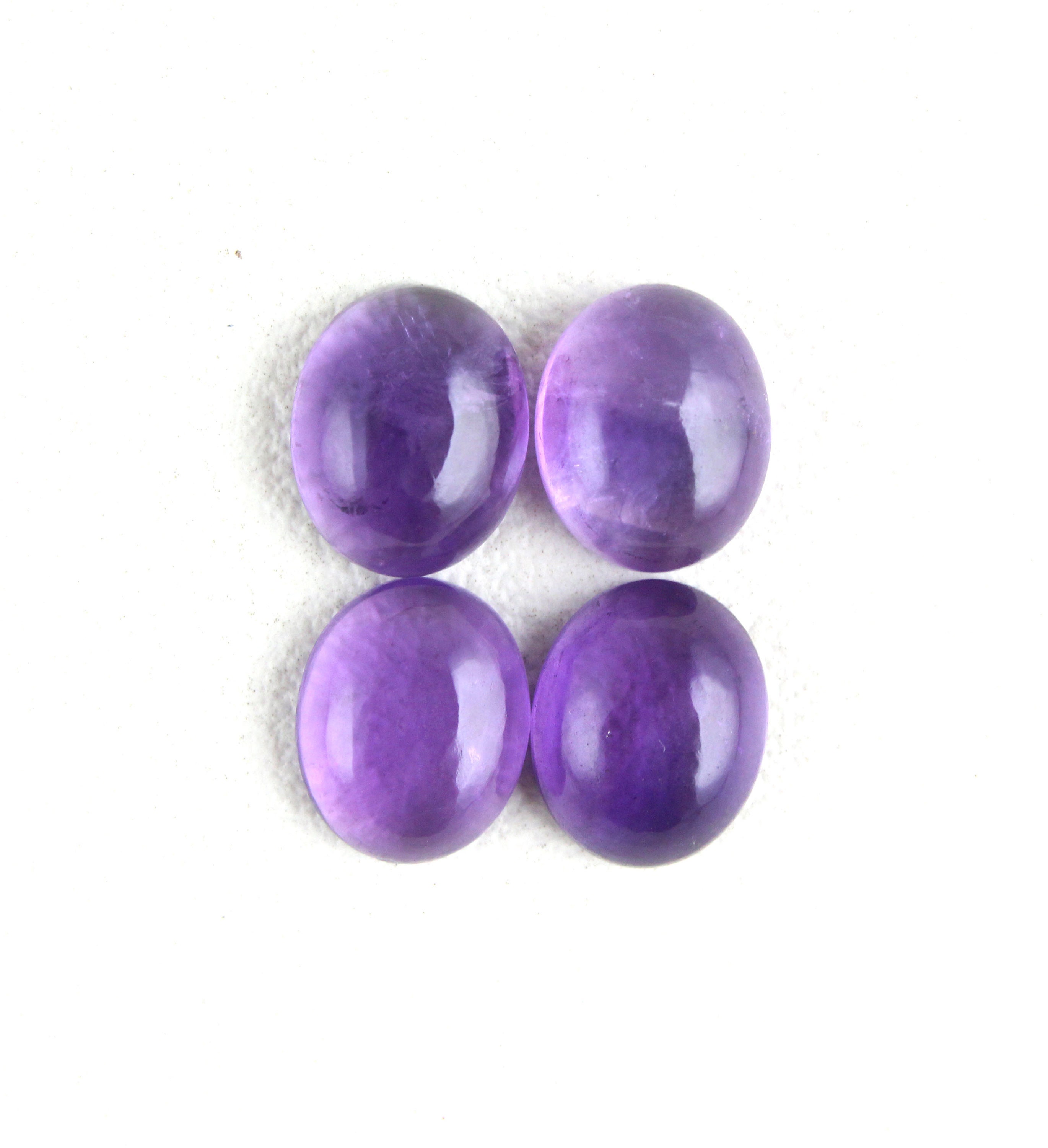 Natural Blue Amethyst Cabochons: Smooth Oval Gemstones, 8x10 Mm (4 Pieces)