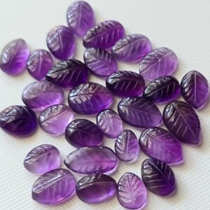 Natural Amethyst Hand Carved Leaf Cabochons, Pear Shape Fancy Leaf For Jewelry, Loose Amethyst Quartz 10-13mm (2pcs To 5pcs Option)-pksg227 Natural Amethyst Hand Carved Leaf Cabochons, Pear Shape Fancy Leaf For Jewelry, Loose Amethyst Quartz 10-13mm (2pcs To 5pcs Option)-pksg227