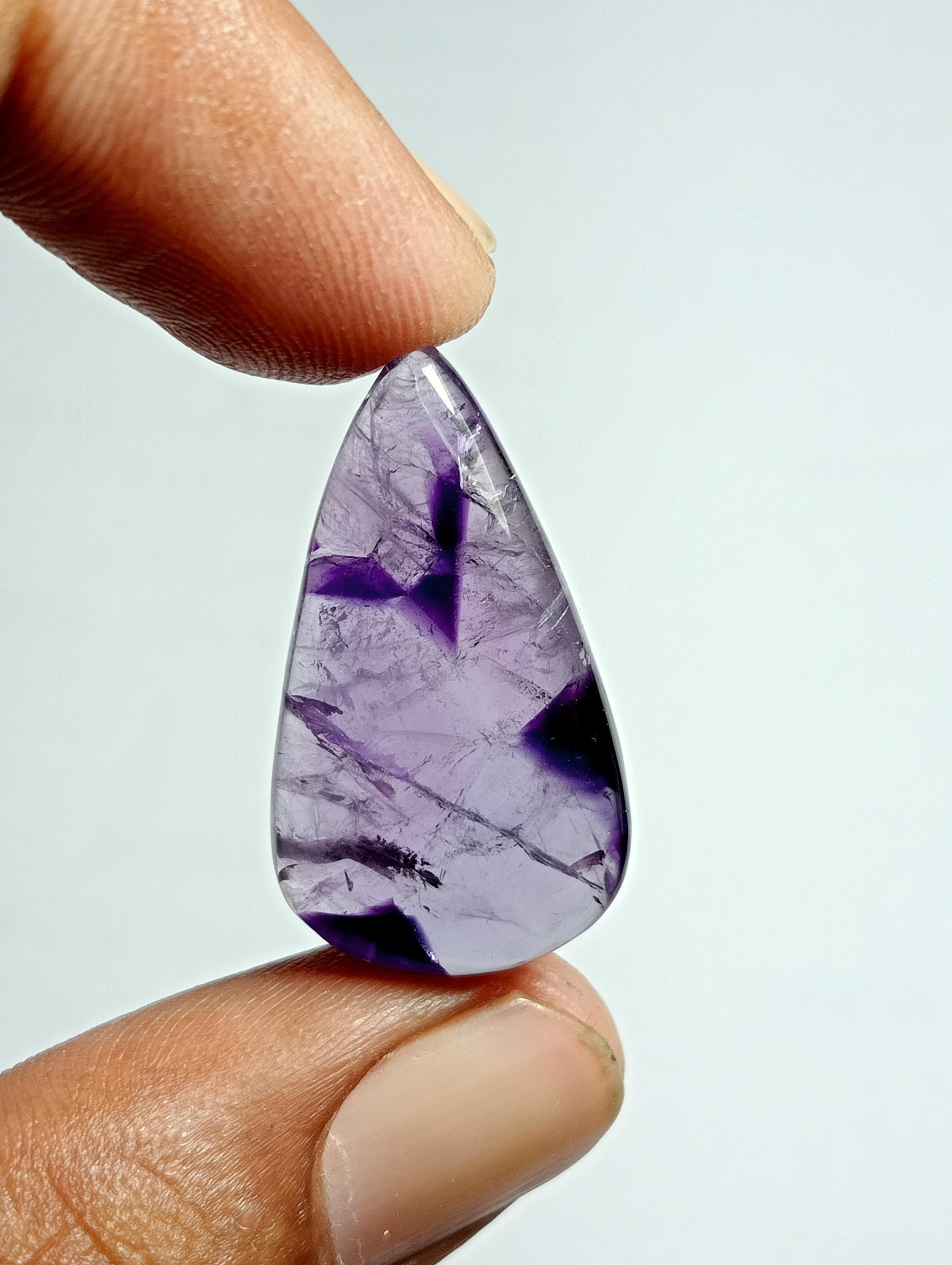 Natural Amethyst Cabochon: Loose Gemstone For Jewelry Making (20cts, 29 X 16 Mm) #500