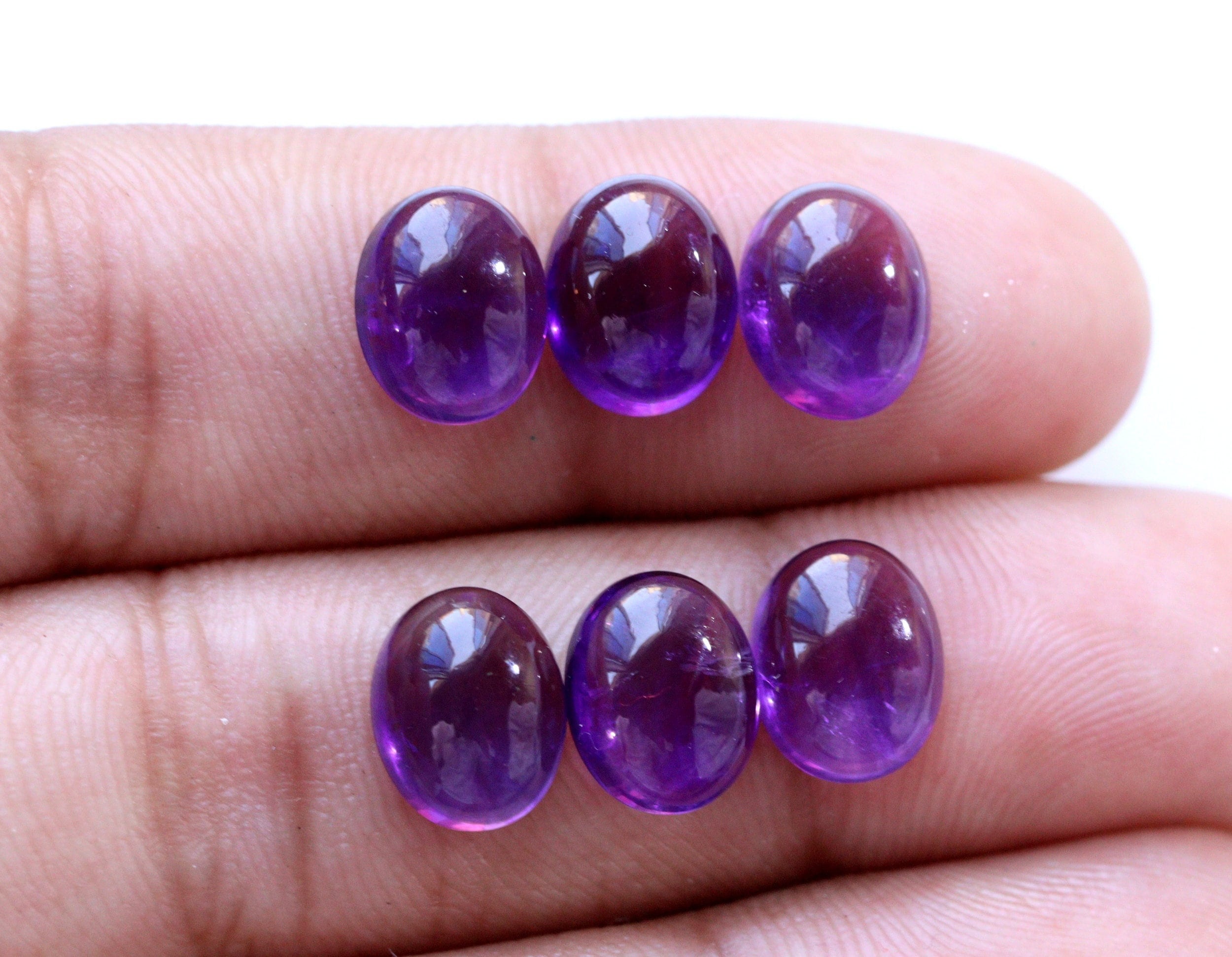 Natural Amethyst Cabochon: Oval Gemstone Pendant For Jewelry