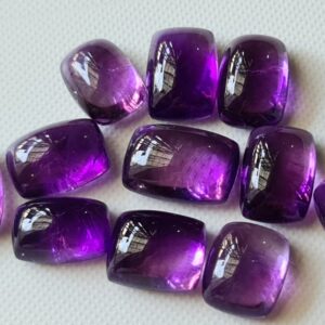 Natural Amethyst Cabochon Plain Rectangle Flat Back Loose Amethyst Gemstones For Jewelry, 12-15mm (2pcs To 10pcs Options) - Pksg218 Natural Amethyst Cabochon Plain Rectangle Flat Back Loose Amethyst Gemstones For Jewelry, 12-15mm (2pcs To 10pcs Options) - Pksg218