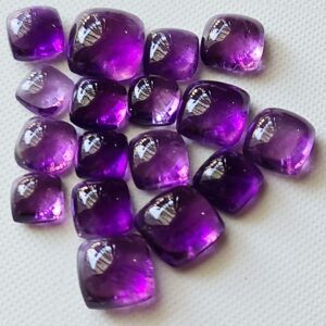 Natural Amethyst Cabochon Plain Square Flat Back Loose Amethyst Gemstones For Jewelry, 8-11mm (2pcs To 10pcs Options) - Pksg217 Natural Amethyst Cabochon Plain Square Flat Back Loose Amethyst Gemstones For Jewelry, 8-11mm (2pcs To 10pcs Options) - Pksg217