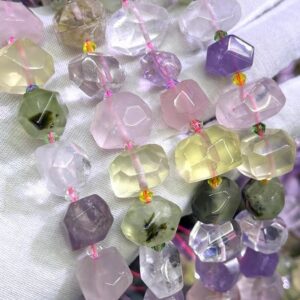13×18mm Natural Faceted Amethyst Nugget Spacer Loose Beads,amethyst Beads,lemon Quartz Beads