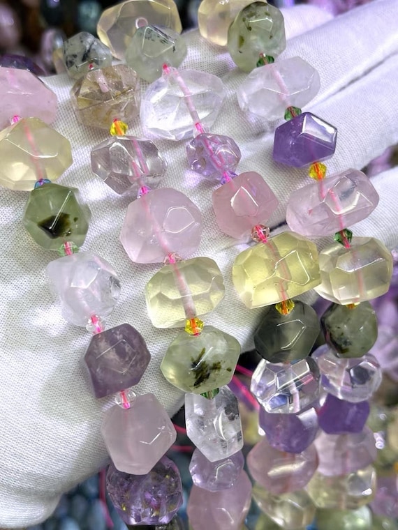 13×18mm Natural Faceted Amethyst Nugget Spacer Loose Beads,amethyst Beads,lemon Quartz Beads
