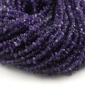 16" Blue Amethyst Chip Beads: 4-6mm Uncut Gemstone Beads