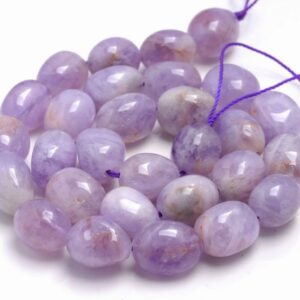 16x13-13x11mm Smooth Lavender Amethyst Gemstone Grade A Pebble Loose Beads 15.5 Inch Full Strand (80003374-b87)