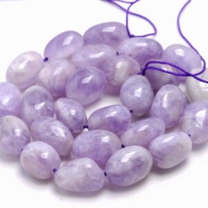 18x12-11x10mm Smooth Lavender Amethyst Gemstone Grade Aa Pebble Loose Beads 15.5 Inch Full Strand (80003365-b87)