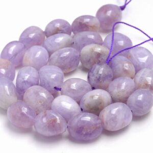 18x14-14x11mm Smooth Lavender Amethyst Gemstone Grade A Pebble Loose Beads 15.5 Inch Full Strand (80003368-b87)