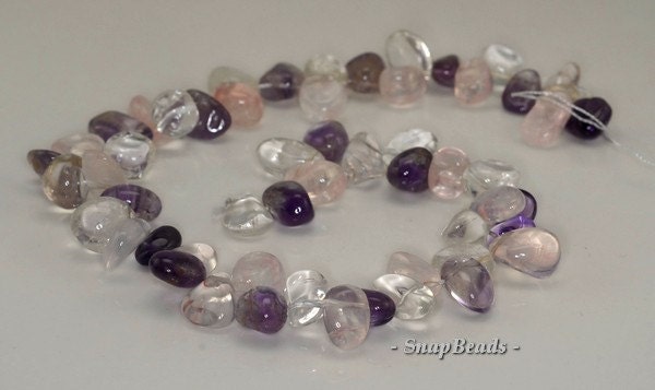 24x11-14x8mm Amethyst Gemstone Pebble Nugget Loose Beads 7.5 Inch Half Strand (90191222-b19-533)