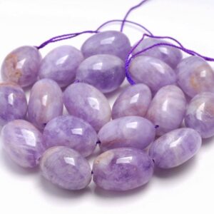 26x20-20x19mm Smooth Lavender Amethyst Gemstone Grade Ab Pebble Loose Beads (80003373-b87)
