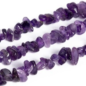 4-10MM Amethyst Beads Pebble Chips Grade AA Genuine Natural Gemstone Beads 15" Bulk Lot Options (108392)