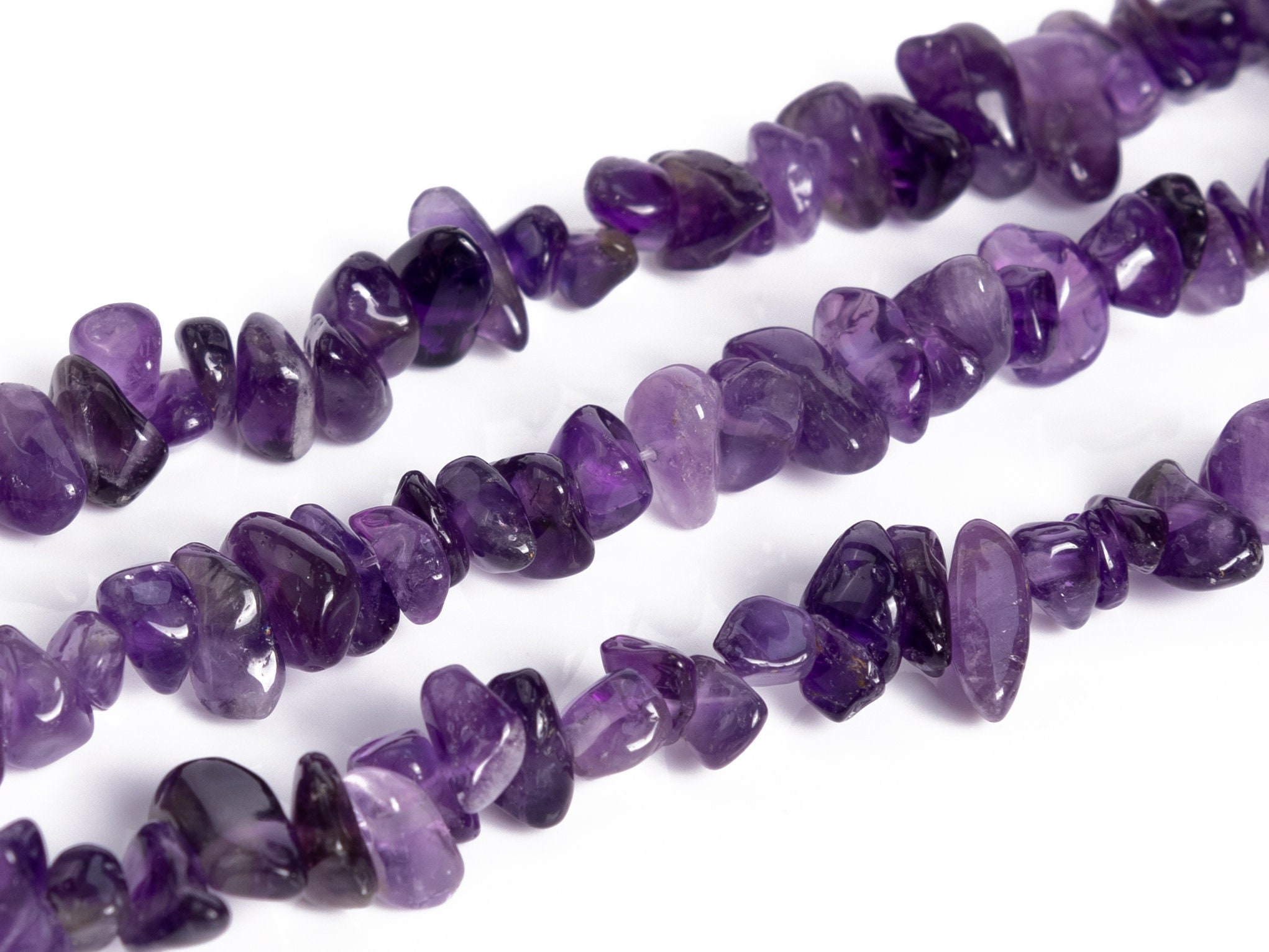4-10mm Amethyst Beads Pebble Chips Grade Aa Genuine Natural Gemstone Beads 15" Bulk Lot Options (108392)