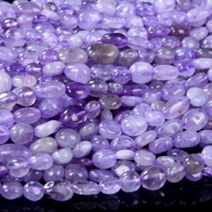 6-8mm Lavender Amethyst Gemstone Pebble Nugget Loose Beads (d184)