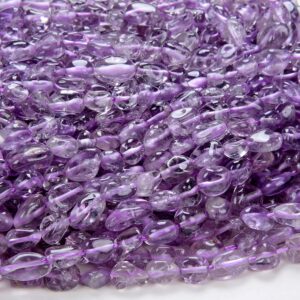 6-8mm Natural Amethyst Gemstone Pebble Nugget Loose Beads (d184)