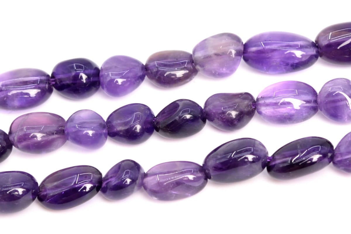 7-9mm Amethyst Beads Pebble Nugget Grade Aa Genuine Natural Gemstone Beads 15.5"/ 7.5" Bulk Lot Options (108415)