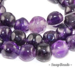 7mm Royal Amethyst Gemstones, Purple, Round Nugget Hexagon 7mm Loose Beads 7 Inch Half Strand (90164850-20)