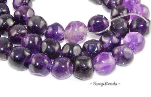 7mm Royal Amethyst Gemstones, Purple, Round Nugget Hexagon 7mm Loose Beads 7 Inch Half Strand (90164850-20)