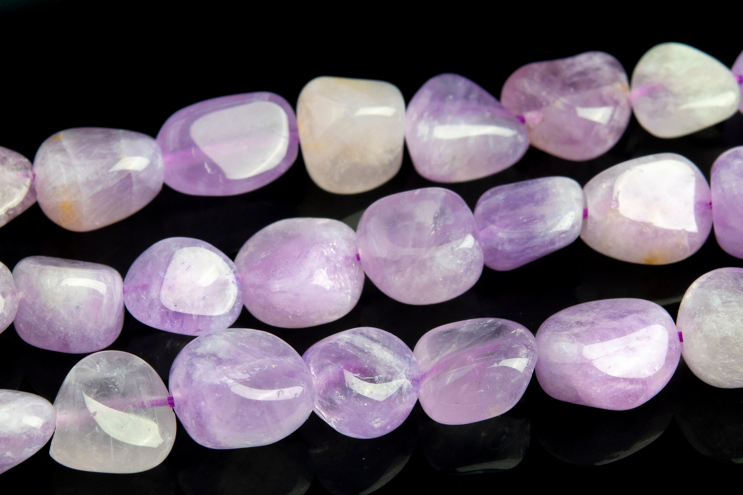 8-10mm Lavender Amethyst Beads Pebble Nugget Grade Aa Genuine Natural Gemstone Loose Beads 15.5" / 7.5" Bulk Lot Options (108534)