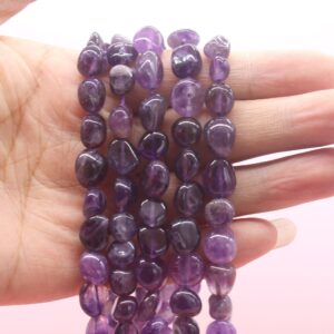 8-10mm Nugget Natural Amethyst Beads,loose Amethyst Gemstone Beads,smooth Amethyst Pebble Beads,diy Jewlry Making Beads-15.5-nst1220-8