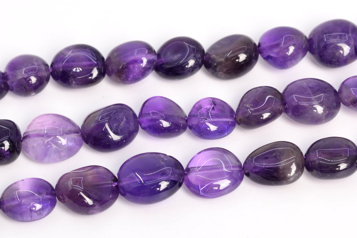 8-10mm Purple Amethyst Beads Pebble Nugget Grade Aa Genuine Natural Gemstone Loose Beads 15.5" / 7.5" Bulk Lot Options (108533)