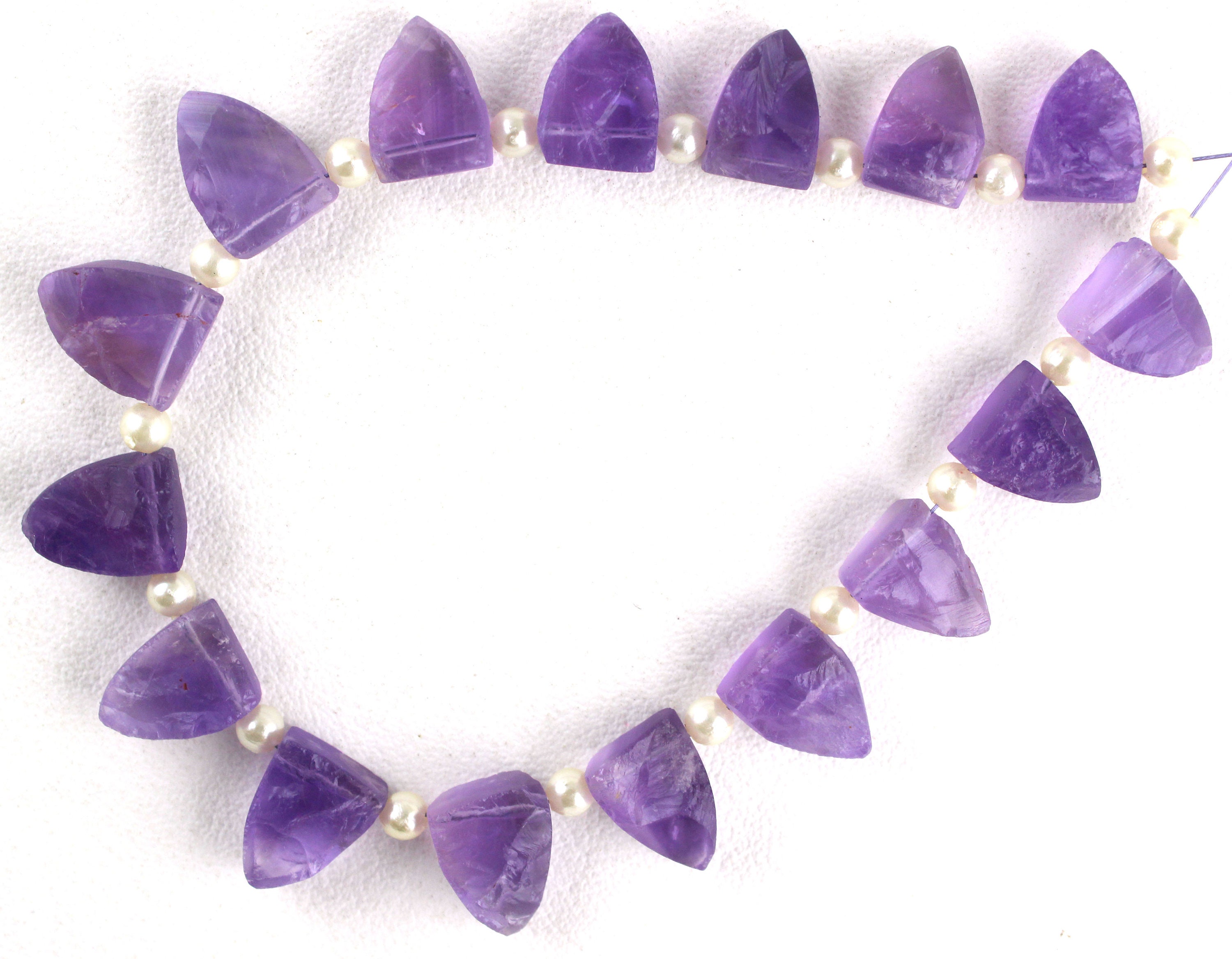 Aaa Blue Amethyst Gemstone Strand: Half Marquise Roughs (9x12-10x13mm)