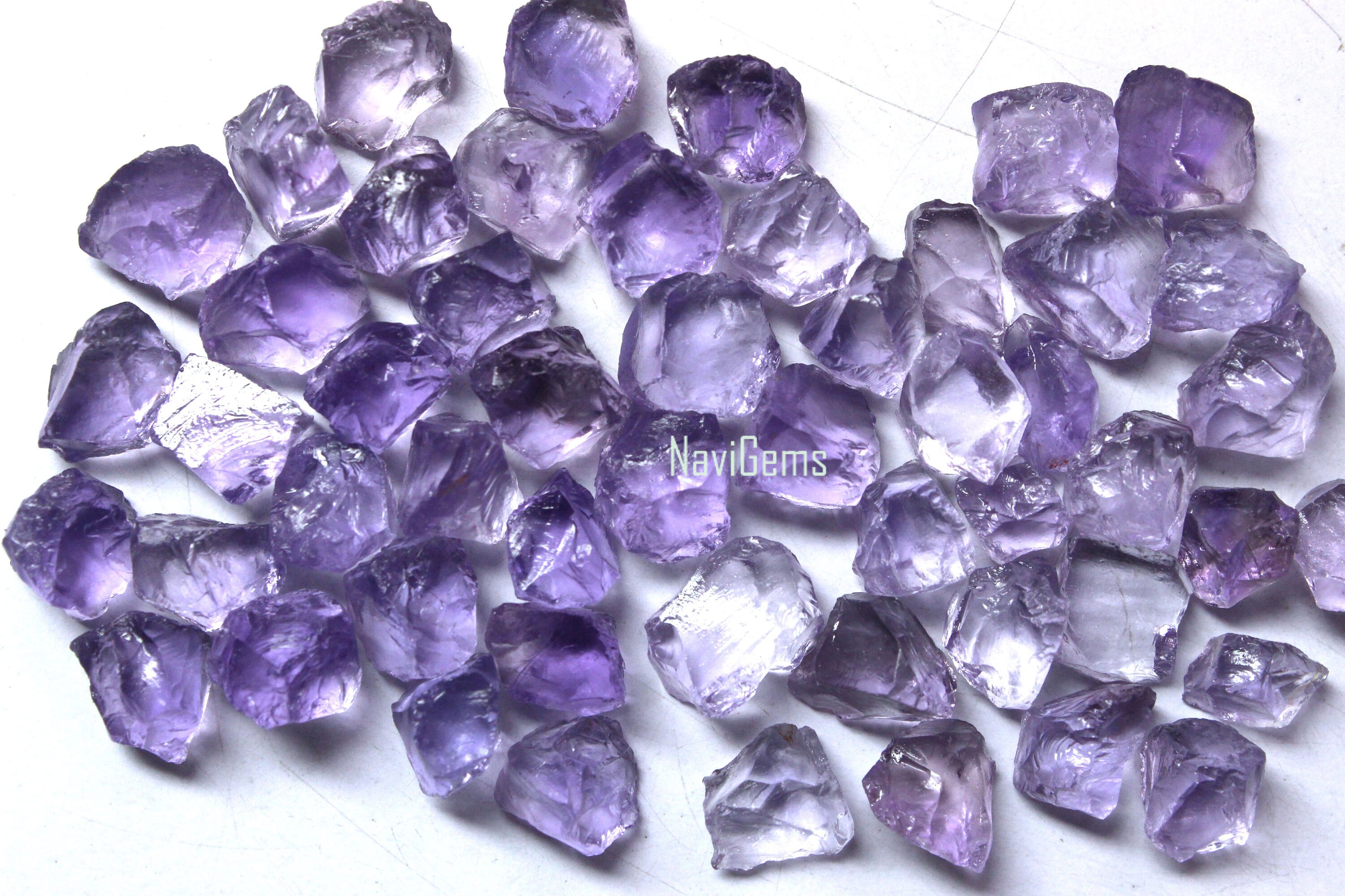Aaa Pink Amethyst Rough Gemstone: 50 Piece Lot, 6-8mm Undrilled Crystals