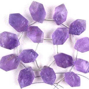 Blue Amethyst Gemstone Strand: 15 Piece Rough Cut Jewelry Making