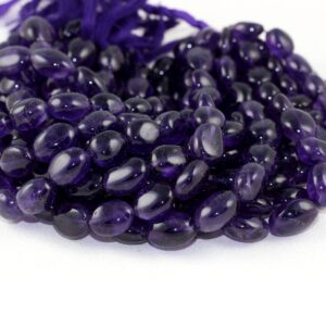 Blue Amethyst Nugget Beads: 10 Inch Strand, Smooth Gemstone (11x14-13x18mm)