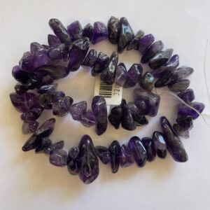 Natural Amethyst (10-28}x{4-14)mm Nugget Gemstone Beads--15.5 inch strand