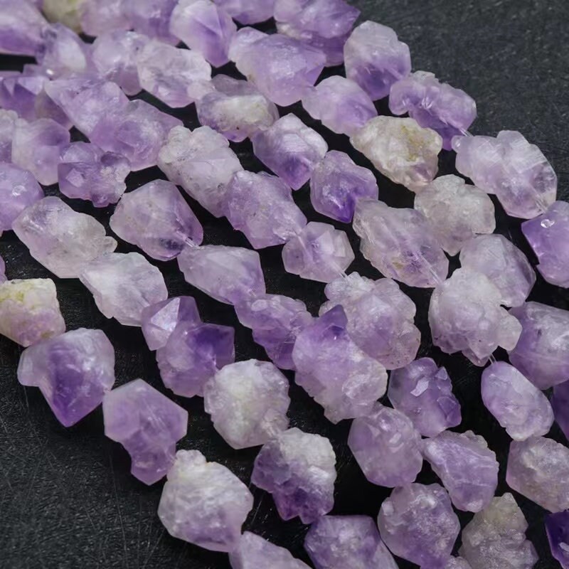 Natural Irregular Amethyst Original Nugget Beads,amethyst Quartz Beads Supply,one Strand 15"