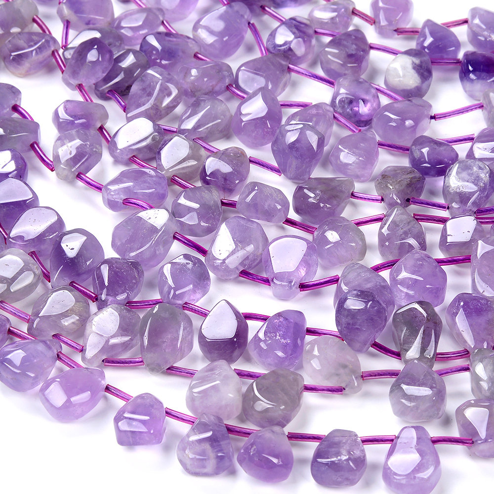 Natural Lavender Amethyst Gemstone Faceted Nugget 10x12-11x14mm 12x15-13x16mm 17x22-19x23mm Loose Beads (d426)