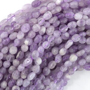 Natural Light Purple Amethyst Pebble Nugget Beads 15.5" 6mm - 8mm, 8mm - 10mm