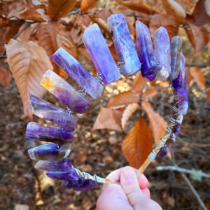 Amethyst Crystal Crown: Silver Witch Headband, Bridal Cosplay