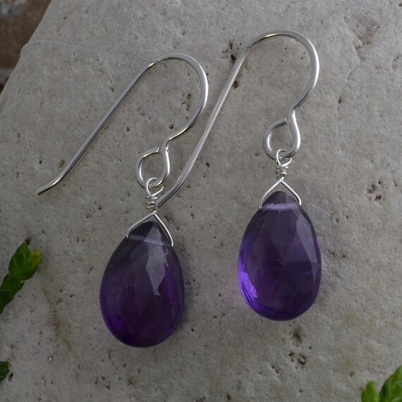 Amethyst Gemstone Earrings – Dark Purple Dangle Sterling Silver Earrings | February Birthstone Jewelry | Birthday & Mother’s Day Gifts Amethyst Gemstone Earrings – Dark Purple Dangle Sterling Silver Earrings | February Birthstone Jewelry | Birthday & Mother’s Day Gifts