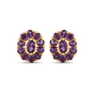 Amethyst Earrings, Genuine Amethyst Silver Sterling Silver Flower Earrings For Women, February Birthstone Earrings For Her, Bridesmaid Gift