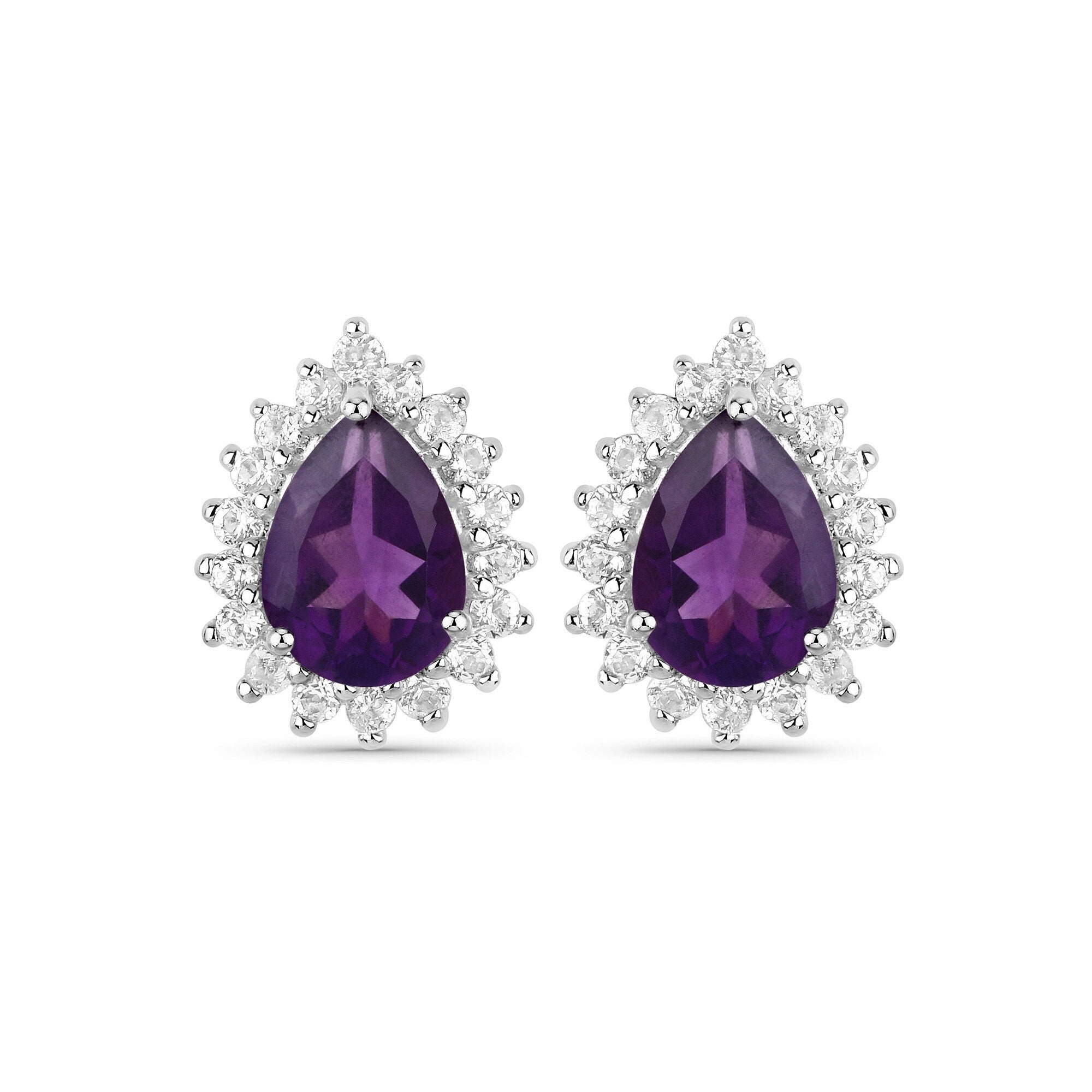 Amethyst Earrings, Genuine Amethyst Sterling Silver Earrings, Amethyst Stud Earrings, February Birthstone Earrings, Bridesmaid Gift Amethyst Earrings, Genuine Amethyst Sterling Silver Earrings, Amethyst Stud Earrings, February Birthstone Earrings, Bridesmaid Gift