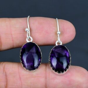 Star Amethyst Earrings: Handmade 925 Sterling Silver Dangle Jewelry