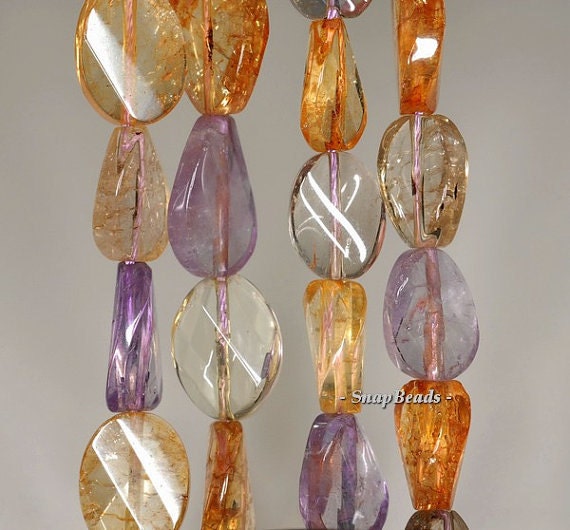 14x10mm Mix Amethyst Quartz Gemstone Faceted Twist Oval Loose Beads 7 Inch Half Strand Lot 1,2,6 And 12 (90190988-b39-582)