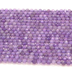 3mm Royal Amethyst Gemstone Grade AA Light Purple Micro Faceted Round Beads 15.5 inch Full Strand LOT 1,2,6,12 and 50 (90143441-107-3g)