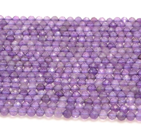 3mm Royal Amethyst Gemstone Grade Aa Light Purple Micro Faceted Round Beads 15.5 Inch Full Strand Lot 1,2,6,12 And 50 (90143441-107-3g)