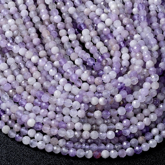 4-5mm Natural lavender Amethyst Gemstone Grade Aa Micro Faceted Round Beads 15 Inch Full Strand Bulk Lot 1,2,6,12 And 50 (80009439-p33)