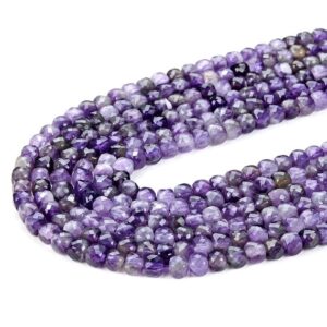 4MM Amethyst Gemstone Grade A Micro Faceted Square Cube Loose Beads BULK LOT 1,2,6,12 and 50 (P23)