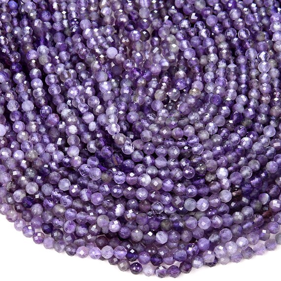 5mm Natural Amethyst Gemstone Grade Aa Micro Faceted Round Beads 15.5 Inch Full Strand Bulk Lot 1,2,6,12 And 50 (80009447-p33)