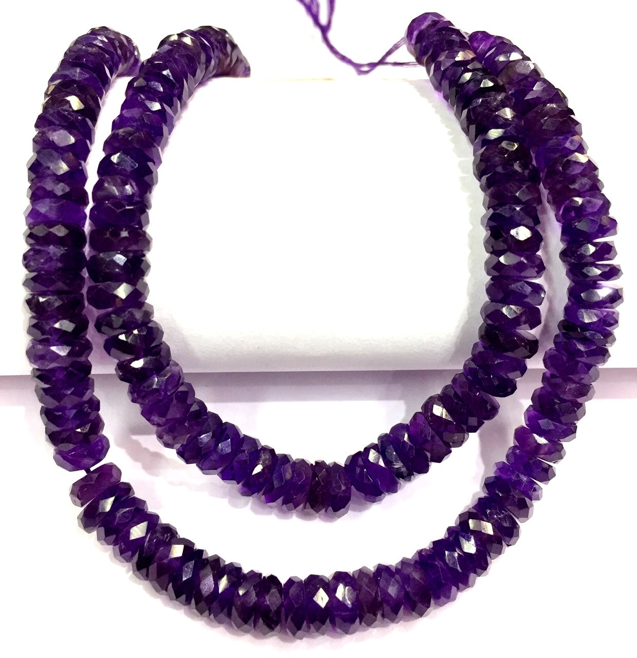 Aaa Quality~natural Amethyst Tyre Beads Great Luster Dark Amethyst Faceted Wheel Shape 7.mm Amethyst Gemstone Beads Jewelry Making Beads
